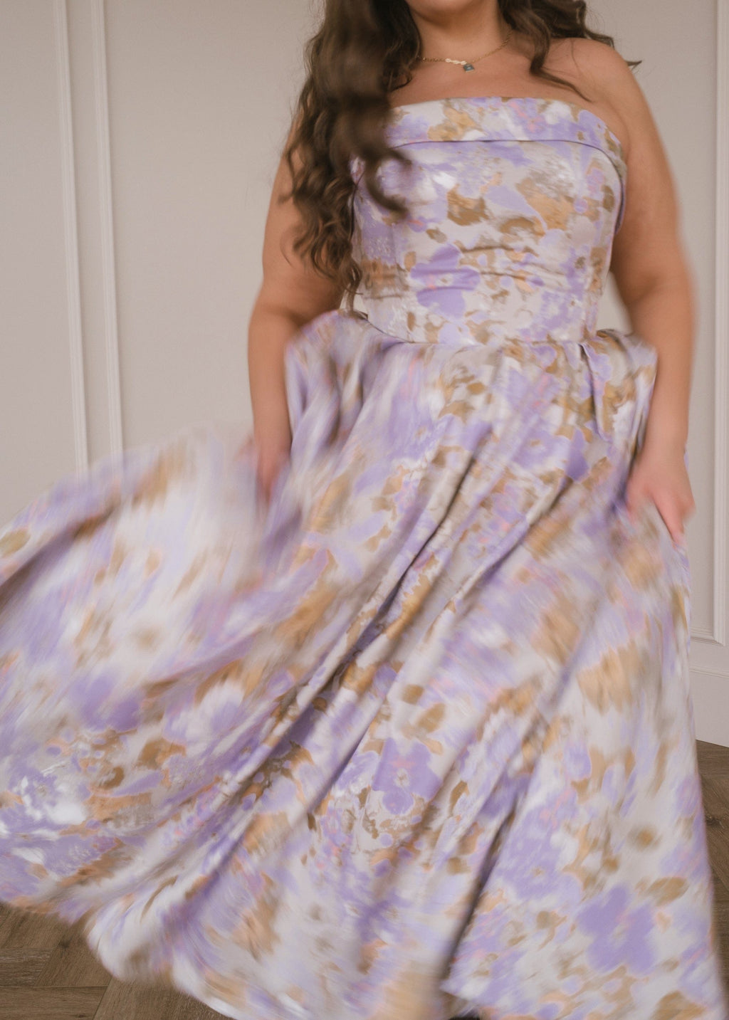 Anastelle Strapless Jacquard Dress